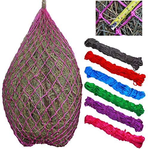 T TEKE Classic Slow hay Feeder hay nets, 40" Length with 2" Holes, Horse Supplies hay Bags for Horses, Goat Feed - color: Red, size: pack of 1pcs