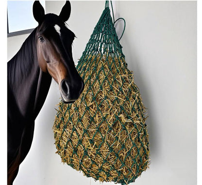 Slow Feed Hay Net 40 Inch for Horses, Cattle & Livestock – Small Hole (1.5"-2") Round Bale Feeder Bag, Reduces Waste & Supports Digestive Health