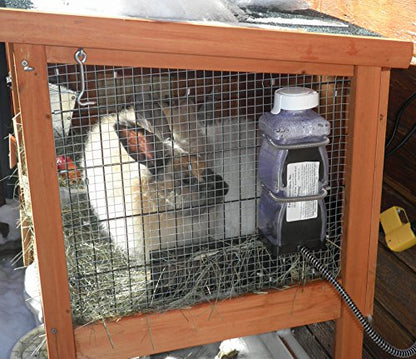 Farm Innovators Model HRB-20 Heated Water Bottle for Rabbits, 32-Ounce, 20-Watt, 4.2 x 4.2 x 11.5 inches ; 1 pounds, White - size: 4.2 x 4.2 x 11.5 inches ; 1 pounds