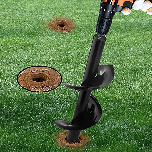 3Pcs Garden Drill Auger Planter, 1.6x9 +2x16.5 +3.2x11.8 in>Ruooson Spiral for Planting Flower Bulb Auger, Rapid Planter Digger for 3/8" Hex Drive (1.6x9 in+2x16.5 in+3.2x11.8 in) - size: 1.6x9 +2x16.5 +3.2x11.8 in