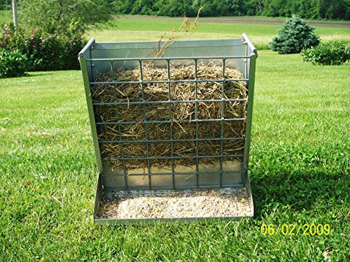 Little Giant® Mountable Sheep and Goat Feeder - 2 in 1 Goat and Sheep Feeder and Hay Rack - Combination Hay and Grain Saves Space (Item No. 168793)