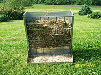Little Giant® Mountable Sheep and Goat Feeder - 2 in 1 Goat and Sheep Feeder and Hay Rack - Combination Hay and Grain Saves Space (Item No. 168793)