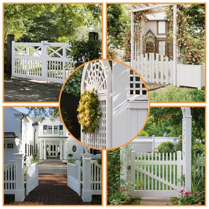 2 Set Heavy Duty Gate Hinges, Wall Mount Gate Hinges 5/8'' Pin Fence Post Hinge Set for Wooden or Concrete Fence Gate (Silver, Screws Included) - color: Silver-2 Pairs