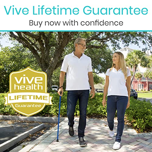 Vive Folding Cane - Foldable Walking Cane for Men, Women - Fold-up - color: Blue