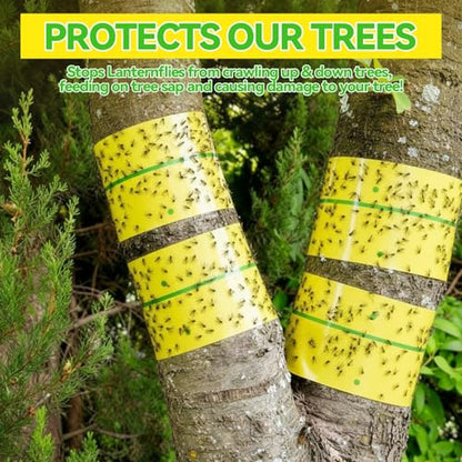 15 Rolls Sticky Fly Trap 30 ft Each, Fluorescent Yellow, Green Lines - color: Fluorescent Yellow with Green Lines