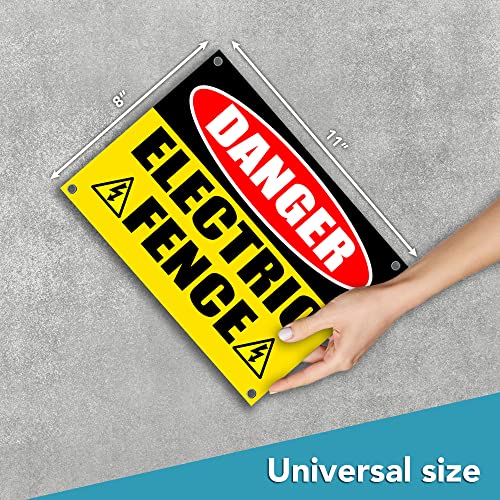Electric Fence Warning Sign, 11x8 Corrugated Plastic, Single-Sided