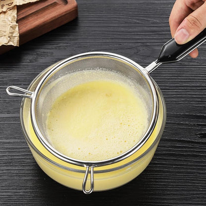COLLBATH 40 Mesh Fine Mesh Strainer with Handle 304 Stainless Steel Food Strainer for Oil Rice Tea Soy Milk Residue Easy-Clean Kitchen Tool 13.38 X 7.87 X 1.57 in 1 piece