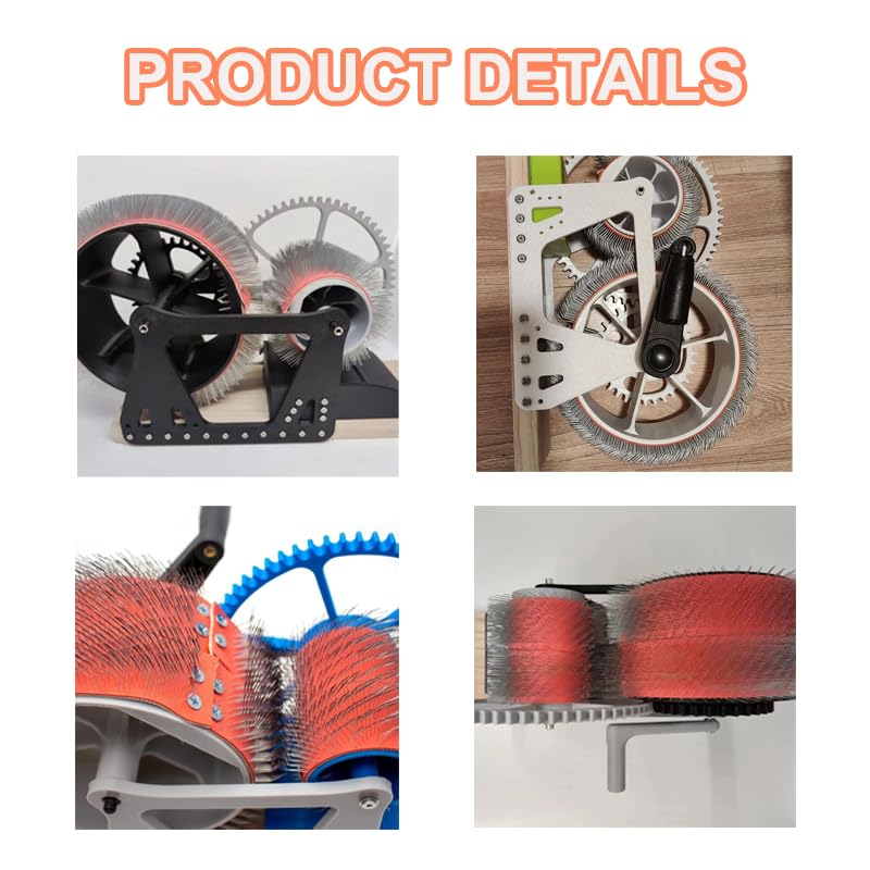 Sheep Fleece Drum Carder, Manual Wool Combing Machine, Fast Color Mixing, Combing, Spinning with Dual Drums, Wool Felt Color Mixer for Impurity Removal for DIY Craft Make Felt Animals