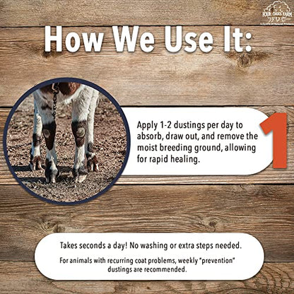 Four Oaks Farm Ventures, Goat Hoof & Coat Powder - for Wound Care, Foot Rot, Skin Problems - All Natural, Non-Caustic, Easy to Use (10 oz) - size: 10 oz