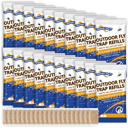 20x30g Fly Bait Fly Trap Refill Packets | Flies Bait Attractant Refills for All Reusable Outdoor Repellent Ranch Fly Killer Catcher - size: 20 pack