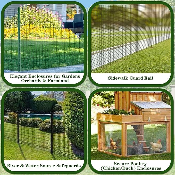 Black PVC Coated Welded Wire Fencing 36” x 50’ Roll 2”x3” 16G Garden Fence | TUOKS Chicken Wire Fencing Roll Vinyl Coating Metal Wire Mesh for Yard Vegetable Plant Protection Poultry Netting - size: 2"x3" 16GA 36＂ x 50＇