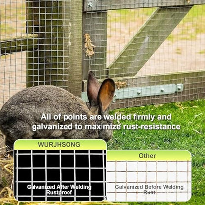 Hardware Cloth 4'' x 10' 1/2 in Galvanized Wire Mesh Roll (19 GA) Chicken Wire Fence Roll for Chicken Pen/coop Fences, Screen mesh, Rabbit/Snake Fences, Poultry enclosures, Handicraft Making, etc. - size: 4In x 10Ft