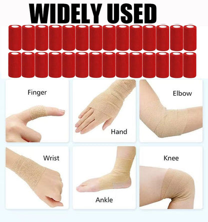 54 Pack Red Self Adhesive Bandage Wrap Bulk 4 Inch x 5 Yards Cohesive Bandage,Vet Wrap Breathable Elastic Self-Adherent Tape for Stretch Athletic Sports Wrist Ankle Dogs Pet Vet Wrap - color: Red