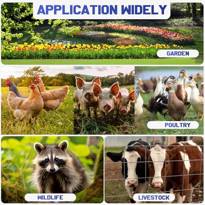 12KV Electric Fence Charger with LED Indicator, 2 Joules Pulse Energy, 10 Miles Range, Prevents Wild Animals Intrusion for Livestock Poultry, Farm Animals, Pets, Ranches, Gardens - color: Grey
