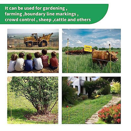 20-Pack 46" Fiberglass Step-in Electric Fence Posts | Adjustable Clips · Metal Spikes · For Patio, Gardens, Lawns & Temporary Fencing