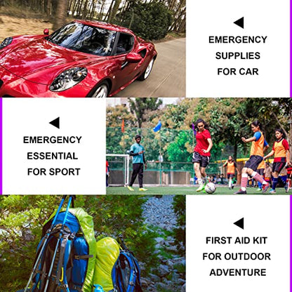 Small-Campact First-Aid Kit-Refill Supplies-Basic Emergency-Essentials - 300PCS Home Essentials Emergency Accident Kits for Businesses Workplace Outside Travel Purple 1st Aid - style: 300Pcs-Purple