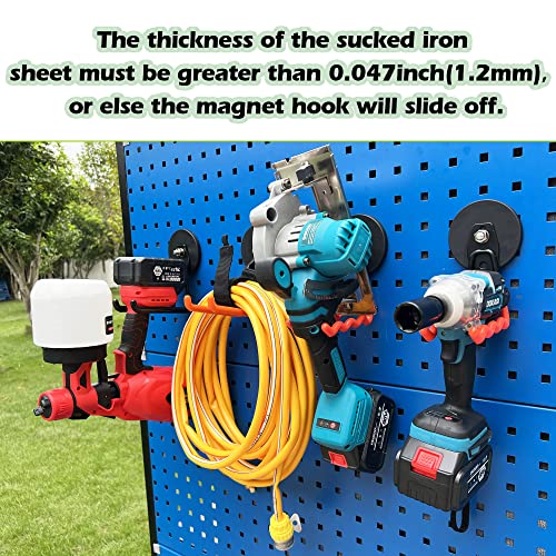 ULIBERMAGNET Magnetic Hooks - Heavy Duty Power Tool Organizer with Large Magnets, 2 Pack for Drill & Garden Tool (Black) - style: 3.46" Large Powerful Wave Black