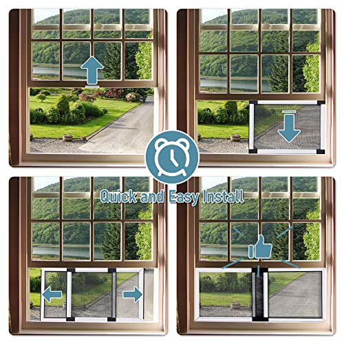 BAFLOTEX Adjustable Window Screens, 10 x 14-24 Inch, White, 2 Pack - color: White, size: 10"H*14-24"W, 2 Pack