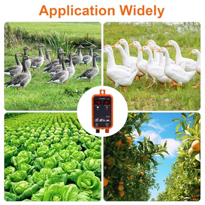 FarmNix 10KV Electric Fence Charger with LED Indicator, 5 Miles Electric Fence 1 Joules Pulse Energy,Waterproof Electric Fence Kit Suitable for Farm Animals,Pets,Poultry,Ranches and Gardens