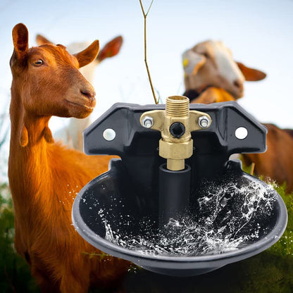 Automatic Goat Sheep Waterer Bowl with Copper Touch Valve - color: BLACK