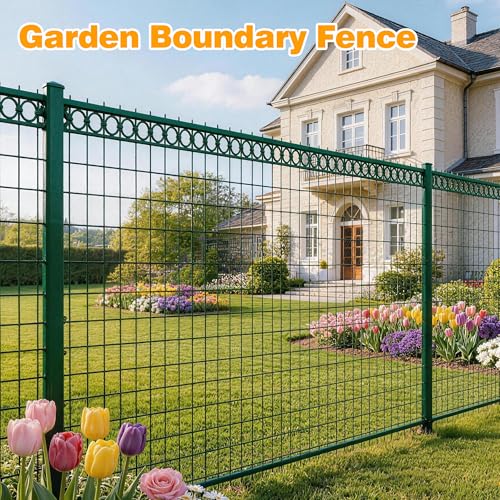 Green PVC Coated Welded Wire Fencing, 72in High x 100ft Long, 2 inch x 3 inch 16GA 2/3/4/5/6 Ft Tall Welded Wire Fence Rolls, Green Metal Garden Fence Wire Roll Garden Fencing for Yard - color: Green, size: 2"x3" 16GA 72" x 100'