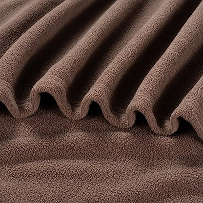 Berkshire Blanket Microfleece Queen Size Bed Blanket Taupe, Lightweight Soft Breathable Plush Micro Fleece Blanket for Bed Couch Sofa, 90x90 Inches - color: Foal, size: Full/Queen