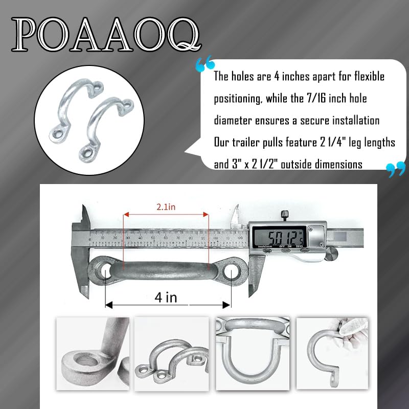 2in Bolt-On Trailer Tie Loop Ring Replacement 4Pcs | Aluminum Tie Down Ring, 2in ID, Bolt-On Lashing Rope Loop, for Horse Trailer, 4Pcs