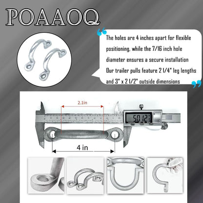 2in Bolt-On Trailer Tie Loop Ring Replacement 4Pcs | Aluminum Tie Down Ring, 2in ID, Bolt-On Lashing Rope Loop, for Horse Trailer, 4Pcs