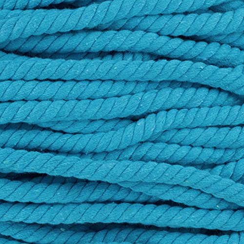 Super Soft 3 Strand Twisted Cotton Rope (Cyan, 1/2 Inch x 10 Feet) - color: Cyan, size: 10 Feet X 1/2 Inch