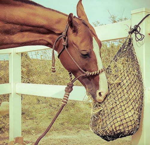 Ultra Slow Feed 2"x2" Holes 40” Hay Net for Horses and livestocks,Strong Load-Bearing Hay Bag Hanging for Horse Stable Trailer