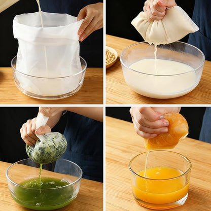 2 Pack Food Grade Soy Milk Filter Bags, 200 Micron Fine Mesh Bag Food Strainer for Nut Milk and Cold Brew