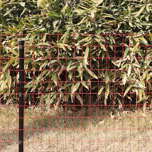Red PVC Coated Welded Wire Fence 48" x 50' Roll, 2"x3" Mesh, 16 Gauge - color: Red, size: 2''x3'' 16GA 48''x50'