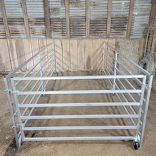 Aluminum 5 FT X 10 FT 6 Rail 40" Tall Wall-Mounted Sheep & Goat STALL KIT Pen