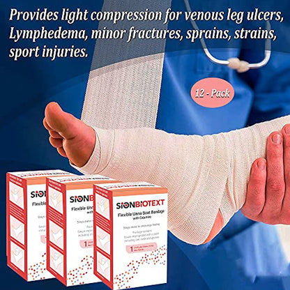 Unna Boot with Zinc and Calamine - Flexible Compression Bandage Moist Healing Environment Comfort Wrap Bandage Medical Dressing 3 Inches X 30 Foot Roll - size: Pack of 12, style: 3" Zinc and Calamine