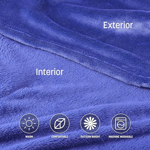 Catalonia Wearable Blanket with Sleeves & Foot Pocket for Adults - color: Blue, size: Fleece