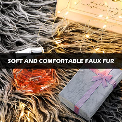 Tatuo 2 X 100 Inch Gray Fake Fur Fabric for Crafts Sewing DIY - color: Gray, size: 2 x 100 Inch