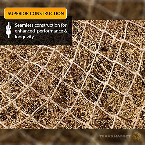 Round Bale Hay Net Slow Feed - Durable Round Bale Feeder for Horses - American Made UV Resistant Nylon Net - Fits Round Bales 4x6-6x6 or Square Bales 3x3x8-4x4x8 with 1.75" Holes - size: 1 Pack