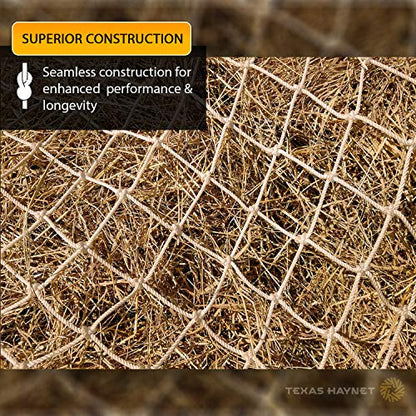 Round Bale Hay Net Slow Feed - Durable Round Bale Feeder for Horses - American Made UV Resistant Nylon Net - Fits Round Bales 4x6-6x6 or Square Bales 3x3x8-4x4x8 with 1.75" Holes - size: 1 Pack