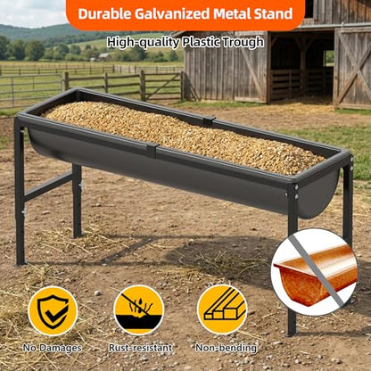 2PCS Animal Waterer 12 Gallon | Livestock Water Trough with Adjustable Stand, Easy to Assemble and Carry, Feeding Goat, Sheep, Horse, Dog in Farm - size: 2 PCS