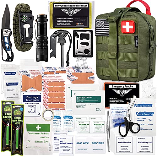EVERLIT 250 Pcs Survival First Aid Kit - color: Od Green