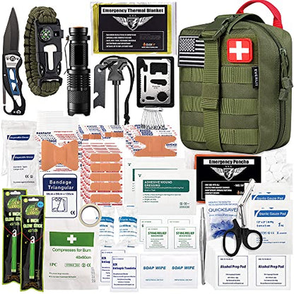 EVERLIT 250 Pcs Survival First Aid Kit - color: Od Green