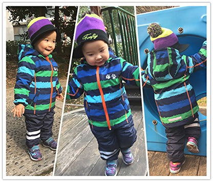 Warm Windbreaker Jacket for Kids Fleece Lined Hoodie 18M-7T - color: Blue, size: 5T