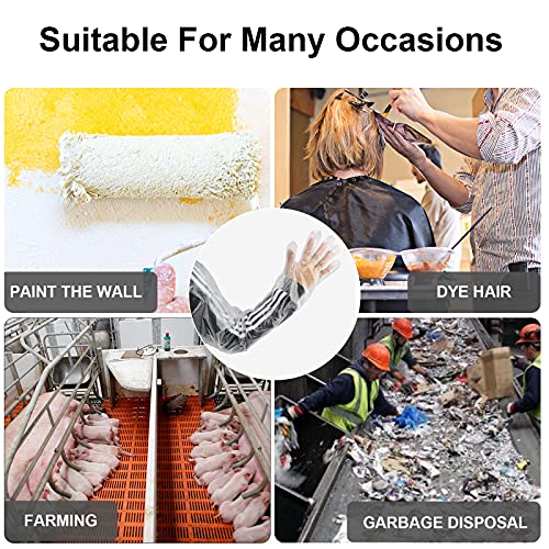 50 Disposable Field Dressing Gloves Veterinary Insemination Rectal Long Gloves, Extra Long Sleeve Full Arm - color: Transparent