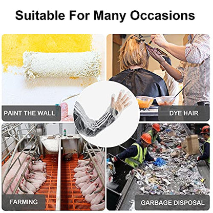 50 Disposable Field Dressing Gloves Veterinary Insemination Rectal Long Gloves, Extra Long Sleeve Full Arm - color: Transparent