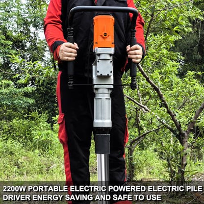2200W Electric T Post Driver with 2 Sleeves (55/70mm), 110V