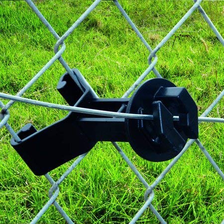 25-Pack Electric Fence Chain Link Extended Insulators, Black - color: Black