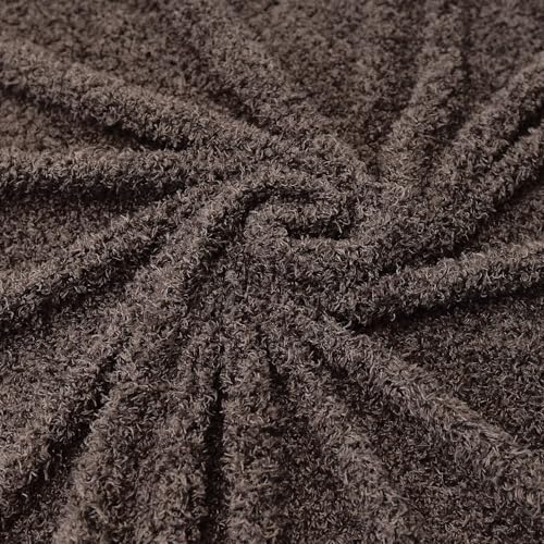 Surf turtle Dark Brown Curly Teddy Fleece Faux Fur Fabric 36" x 59" - color: Dark Brown, size: 36 x 59 inches