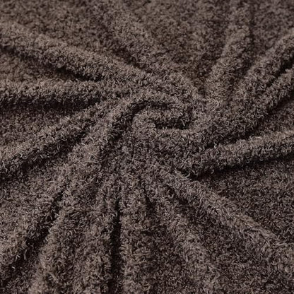 Surf turtle Dark Brown Curly Teddy Fleece Faux Fur Fabric 36" x 59" - color: Dark Brown, size: 36 x 59 inches