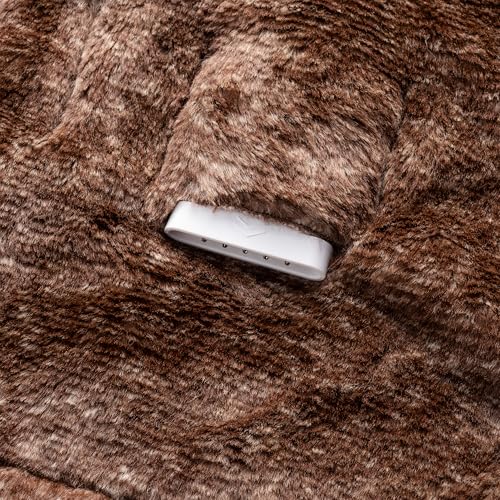 Berkshire Blanket Heated Throw Blanket, Grace Fur to Loftmink Reversible Electric Throw with 4 Heat Levels, Fast Heating Printed Throw for Couch and Bed, Auto Shut-Off Feature (50"x60")