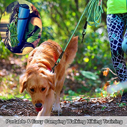 BTINESFUL 8/12/20/30/50/75ft Dog Tie-Out Long Tether Rope Dog Lead for Yard - color: Green, size: 12 Foot